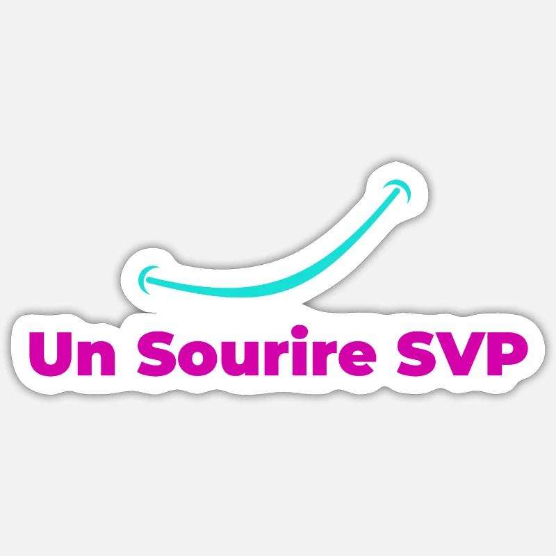 Un sourire svp! - Sticker taille S (10 x 10 cm) - blanc mat