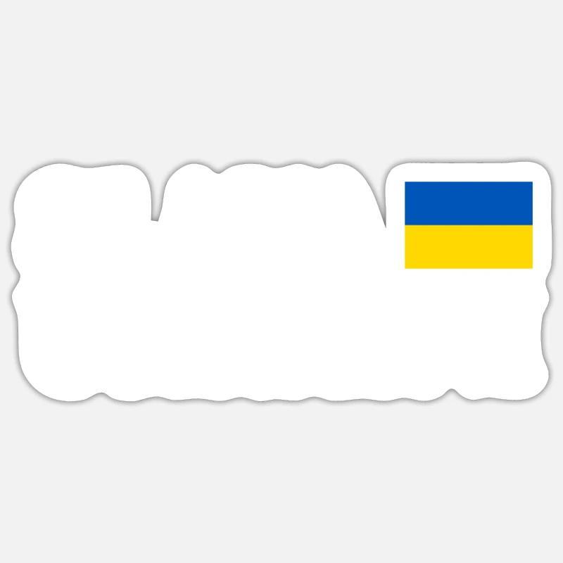 Slava ukraini - Sticker taille S (10 x 10 cm) - blanc mat