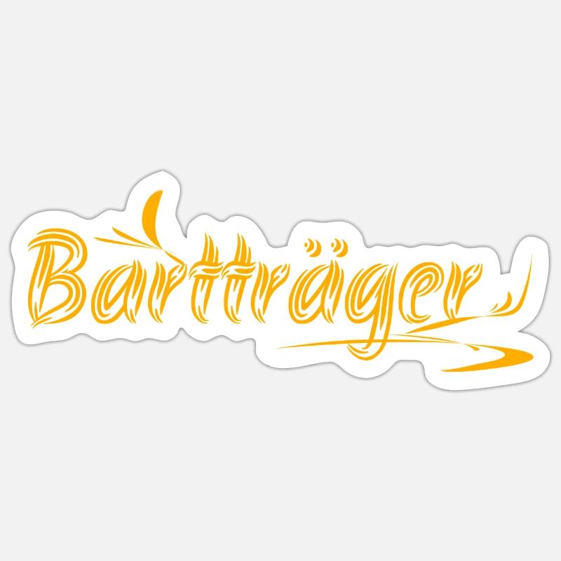 Geschenkidee Bartträger Bartstyles Bart - Sticker Größe S (10 x 10 cm) - Mattweiß