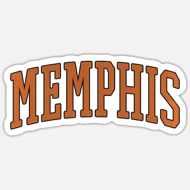 Memphis Varsity Arc Logo - Sticker size S (10 x 10 cm) - white matte