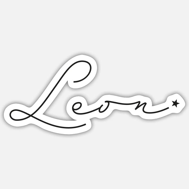 Name Leon - Sticker Größe S (10 x 10 cm) - Mattweiß