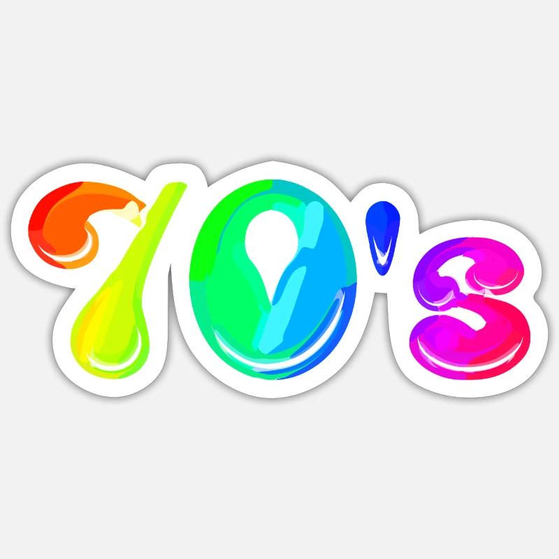 70s | Seventies | Decade | Symbol - Sticker size S (10 x 10 cm) - white matte