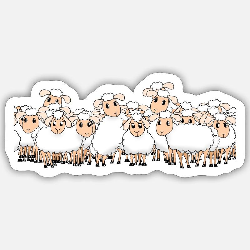 Mouton - Sticker taille S (10 x 10 cm) - blanc mat