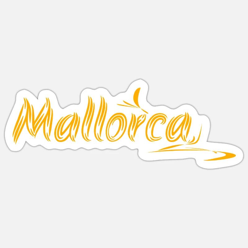 Idée cadeau Mallorca - Sticker taille S (10 x 10 cm) - blanc mat