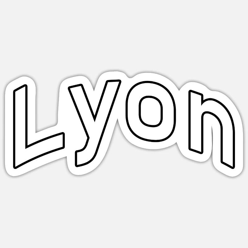 Lyon - Sticker Größe S (10 x 10 cm) - Mattweiß