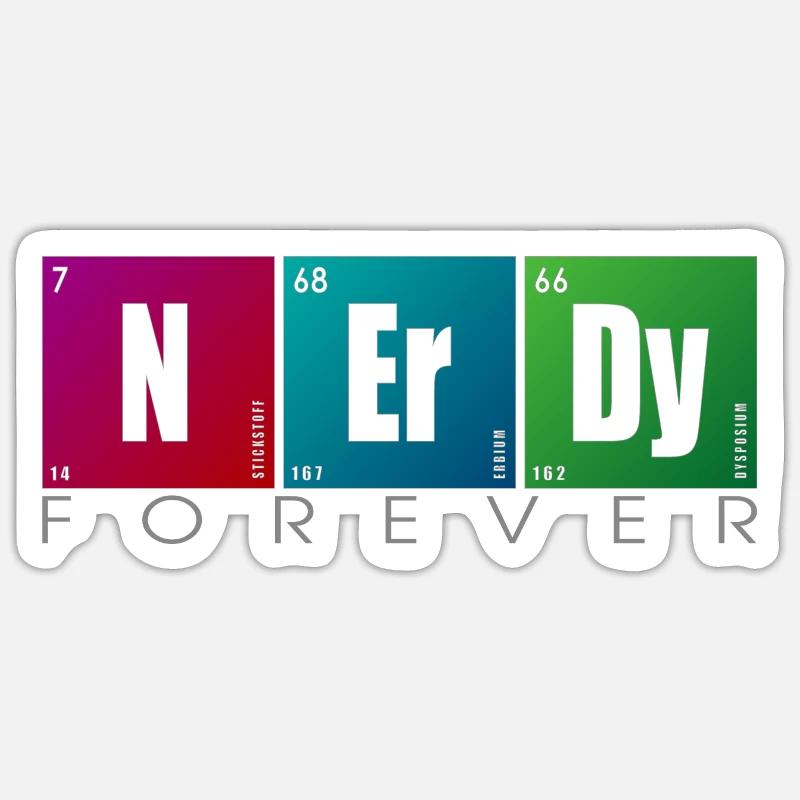 NERDY forever - NERDY Elements - Sticker taille S (10 x 10 cm) - blanc mat