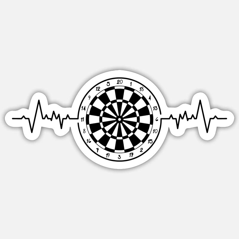 Dartboard Herzschlag Spiel / Dartscheibe Herzfrequenz Spiel Sticker Größe S (10 x 10 cm)