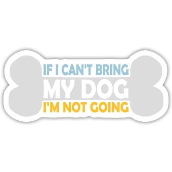 Citation Apportez mon chien - Sticker taille S (10 x 10 cm) - blanc mat - Devant