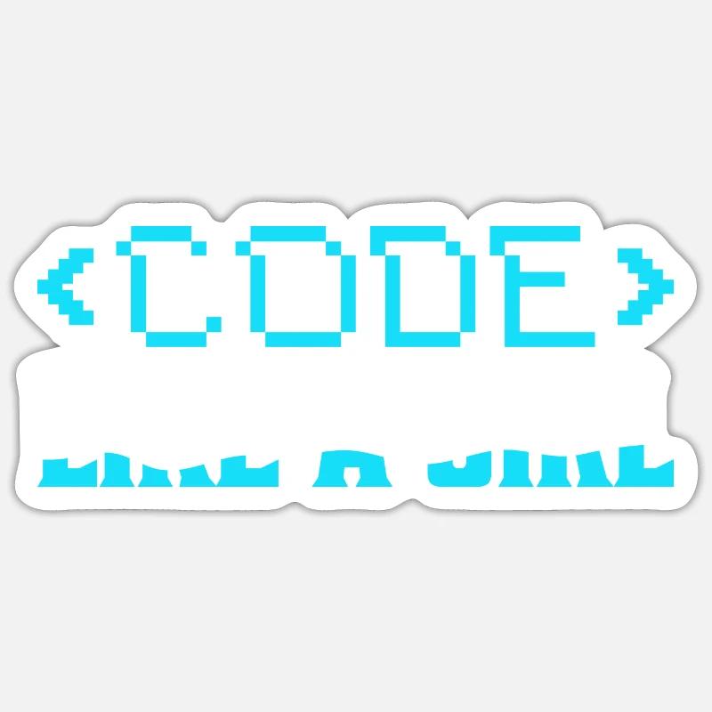 Code Like A Girl Coding Programmer Sticker size S (10 x 10 cm)