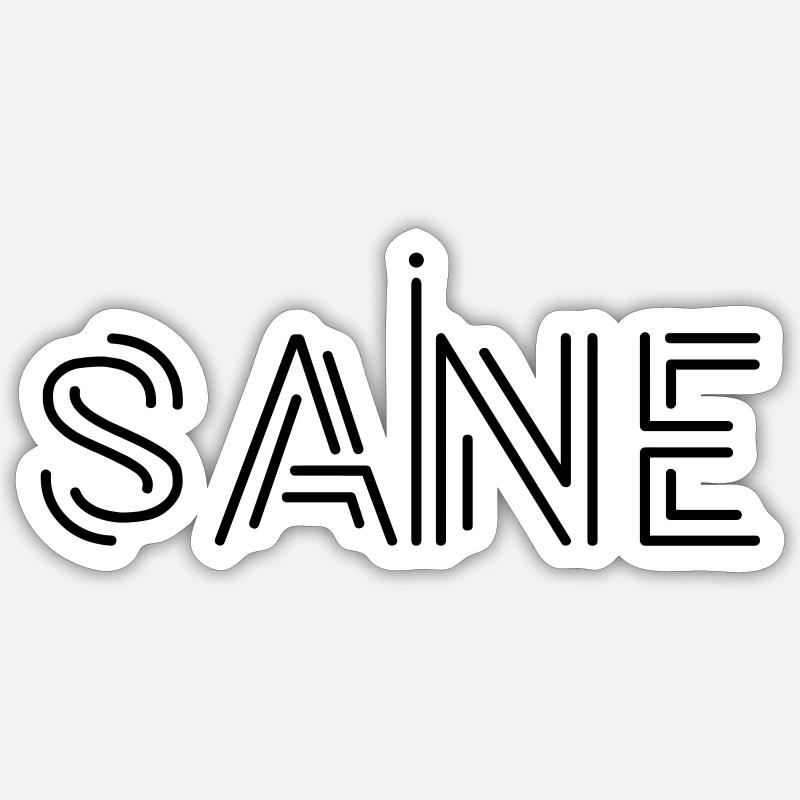 "Sane" Text Logo Design, Printable Text, Statement Sticker size S (10 x 10 cm)
