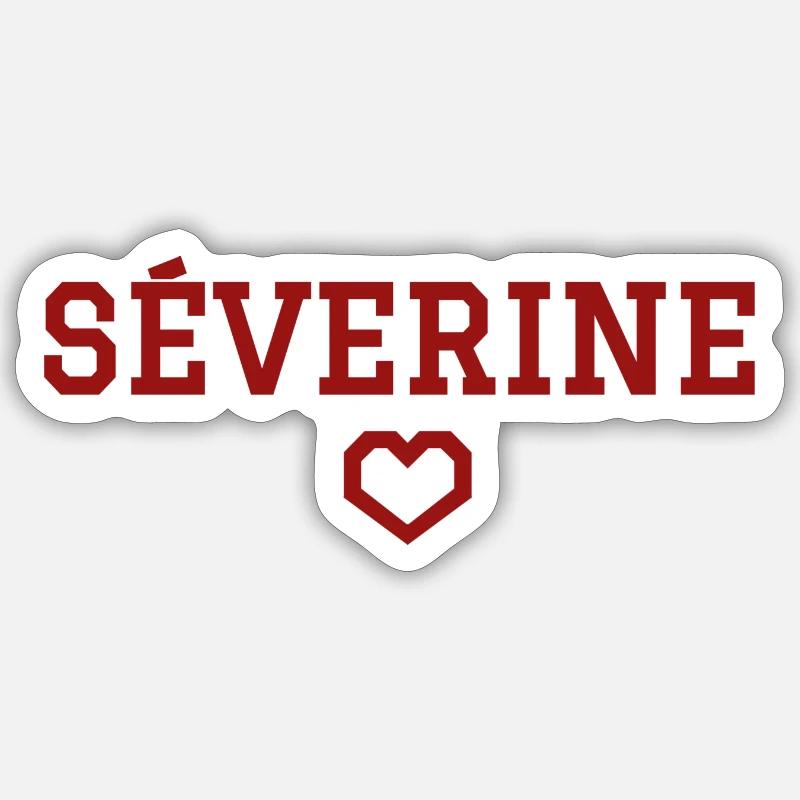 Séverine cœur - Sticker taille S (10 x 10 cm) - blanc mat