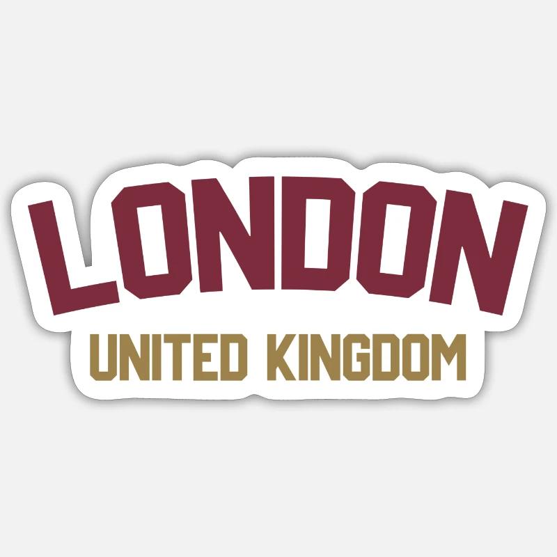 Londres, Royaume-Uni - Sticker taille S (10 x 10 cm) - blanc mat