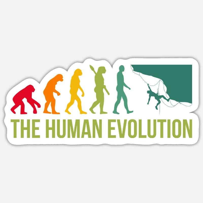 Evolution Graphic Climbing Climber Bouldering Boul Sticker Größe S (10 x 10 cm)