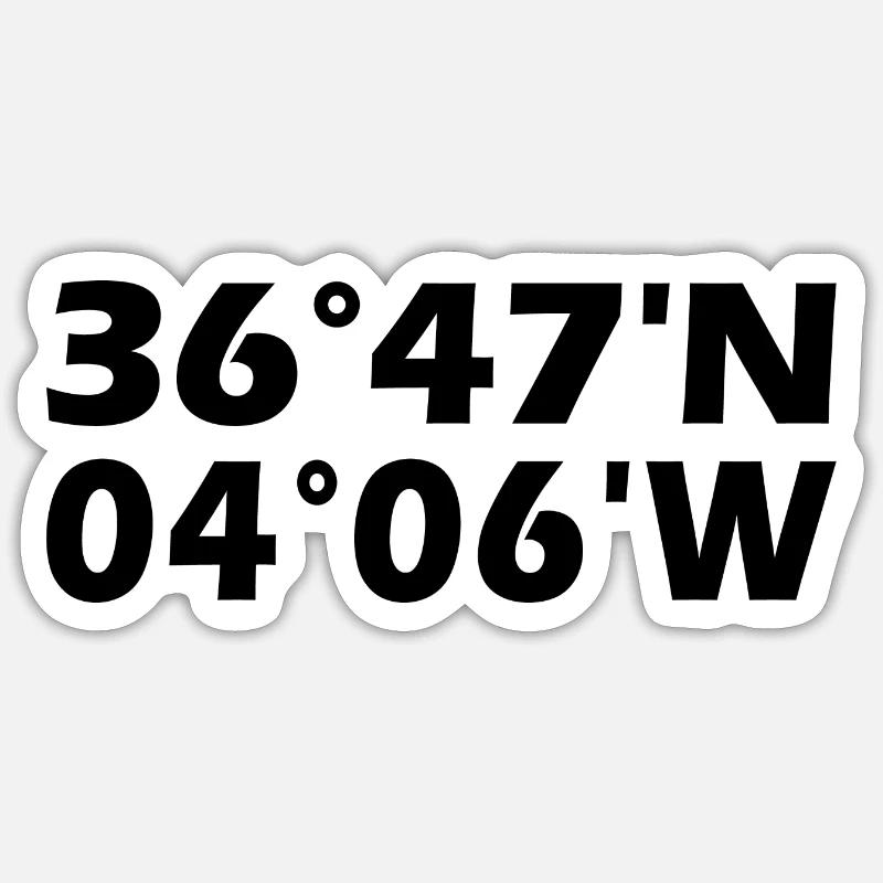 Coordonnées de Vélez-Málaga - Sticker taille S (10 x 10 cm) - blanc mat