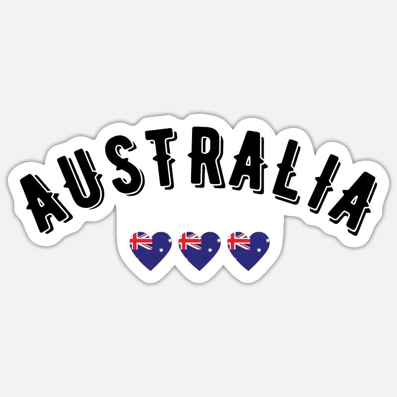 Australia - Sticker taille S (10 x 10 cm) - blanc mat