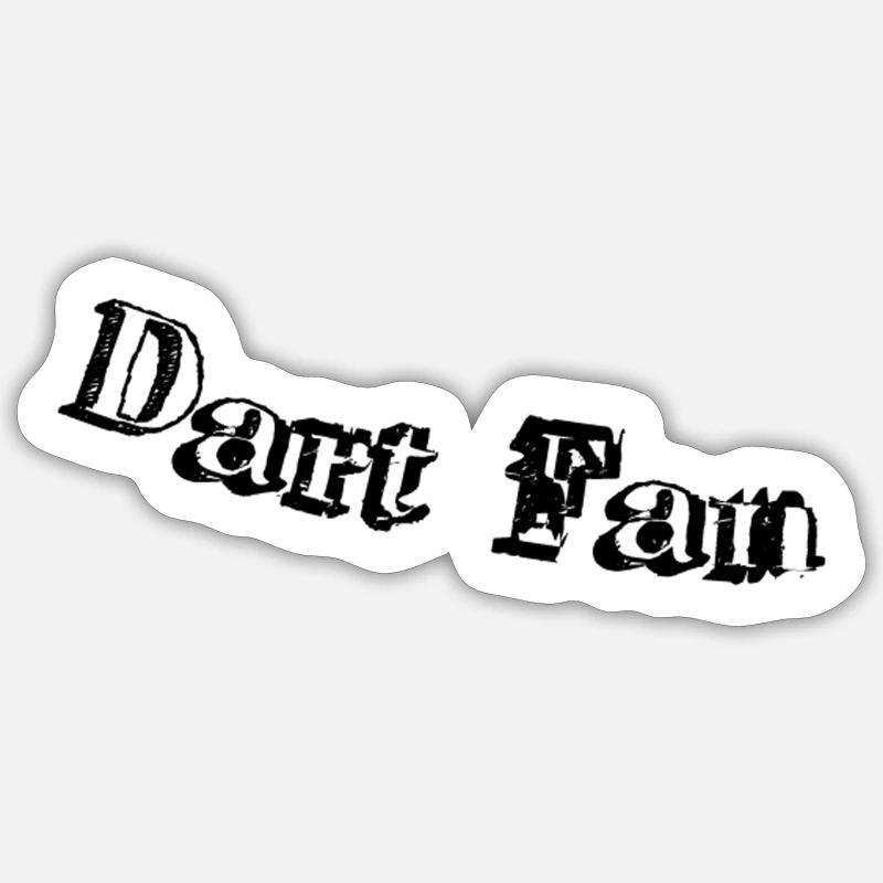 Fan de fléchettes - Sticker taille S (10 x 10 cm) - blanc mat