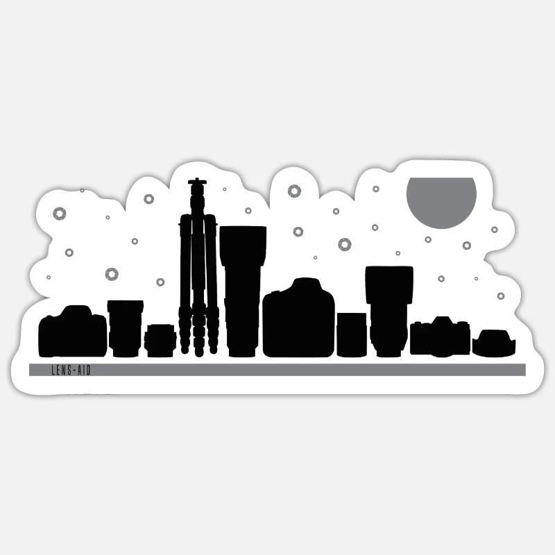 Skyline - Sticker Größe S (10 x 10 cm) - Mattweiß