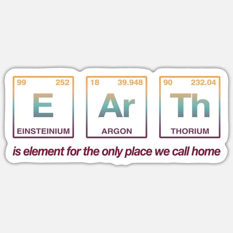 EARTH - with elements of the persiode system Sticker size S (10 x 10 cm)
