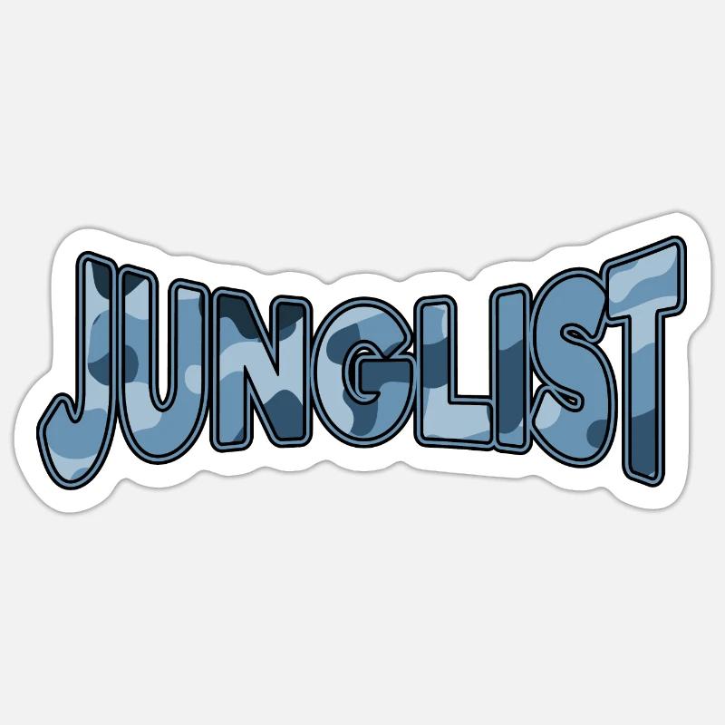 Junglist Blue Camo DNB Original Remix Sticker size S (10 x 10 cm)