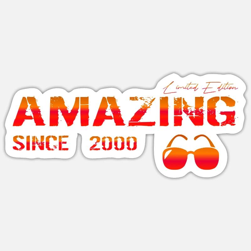 Amazing since 2000 - Sticker Größe S (10 x 10 cm) - Mattweiß