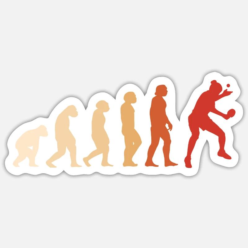 Sport Evolution Table Tennis - Sticker Größe S (10 x 10 cm) - Mattweiß