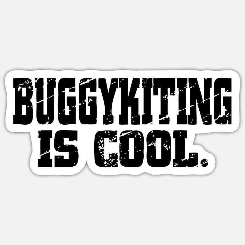 Buggy kiting - Sticker size S (10 x 10 cm) - white matte