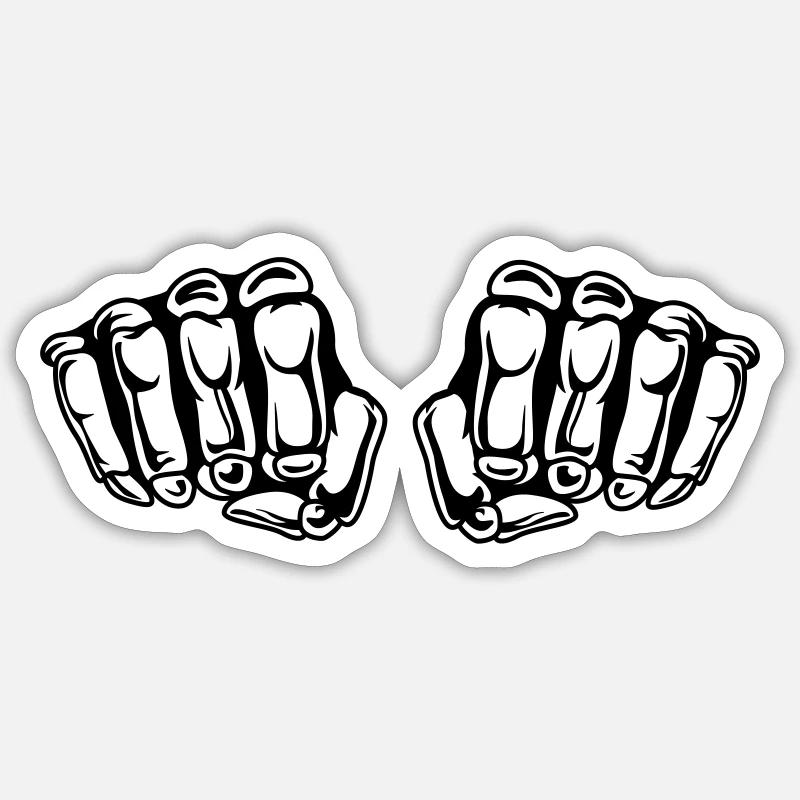 Crâne Faust - Sticker taille S (10 x 10 cm) - blanc mat