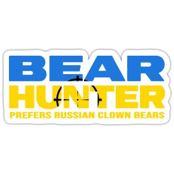 UKRAINE "Bärenjagd" slava ukraini selenskyj - Sticker Größe S (10 x 10 cm) - Mattweiß - Vorne