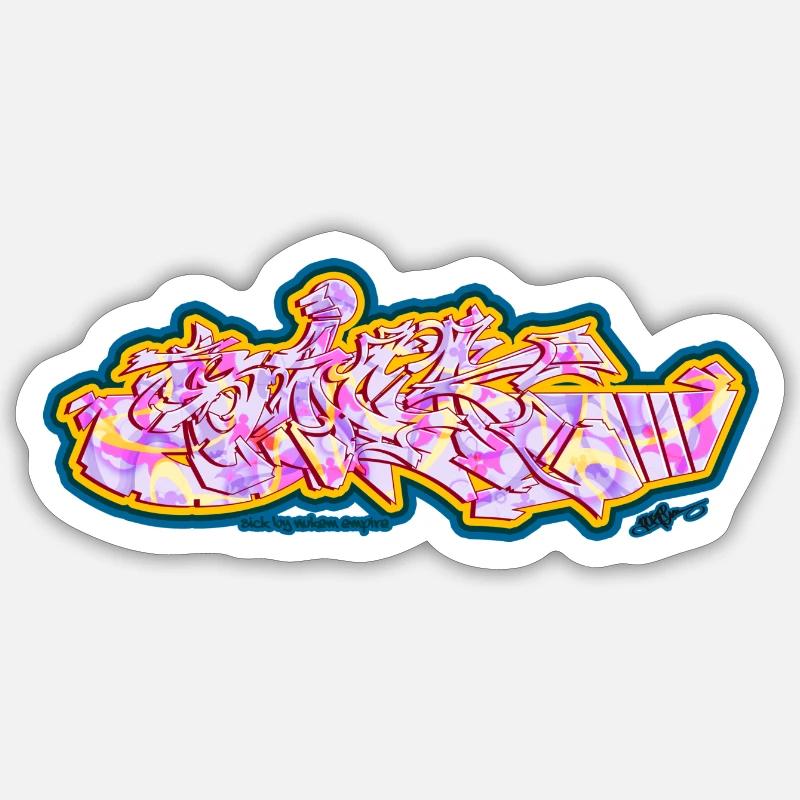 Version malade en rose - Sticker taille S (10 x 10 cm) - blanc mat