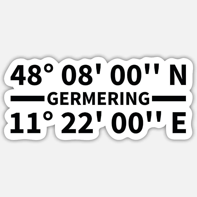 Germering Coordinates - Sticker size S (10 x 10 cm) - white matte