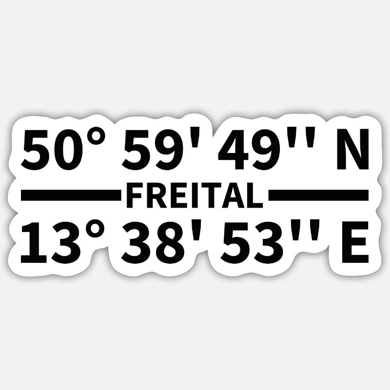 Coordonnées Freital - Sticker taille S (10 x 10 cm) - blanc mat