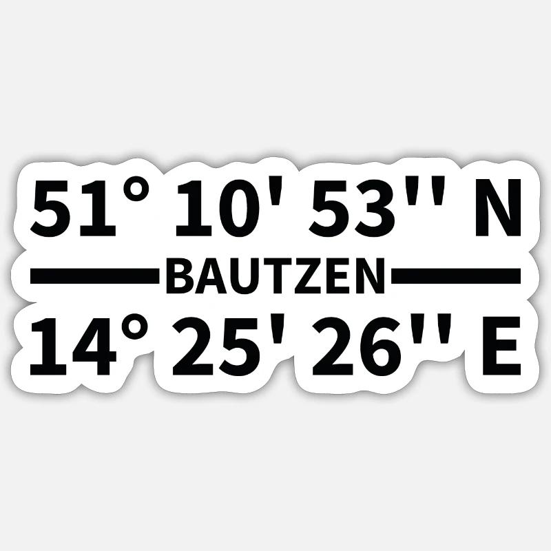 Coordonnées Bautzen - Sticker taille S (10 x 10 cm) - blanc mat