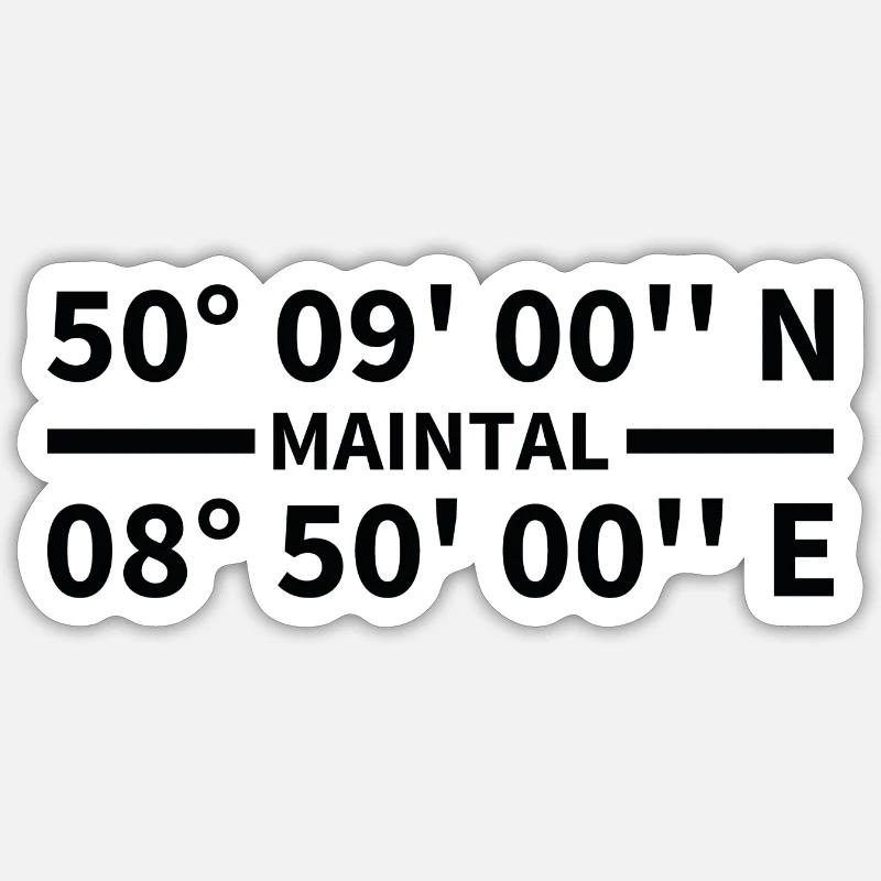 Coordonnées principales - Sticker taille S (10 x 10 cm) - blanc mat