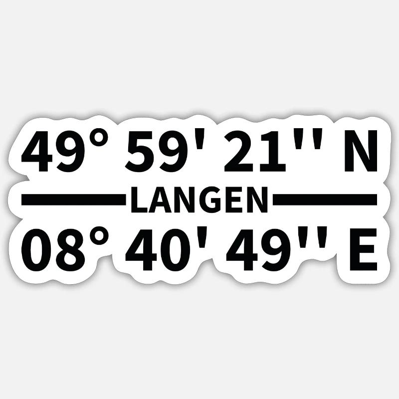 Coordonnées longues - Sticker taille S (10 x 10 cm) - blanc mat