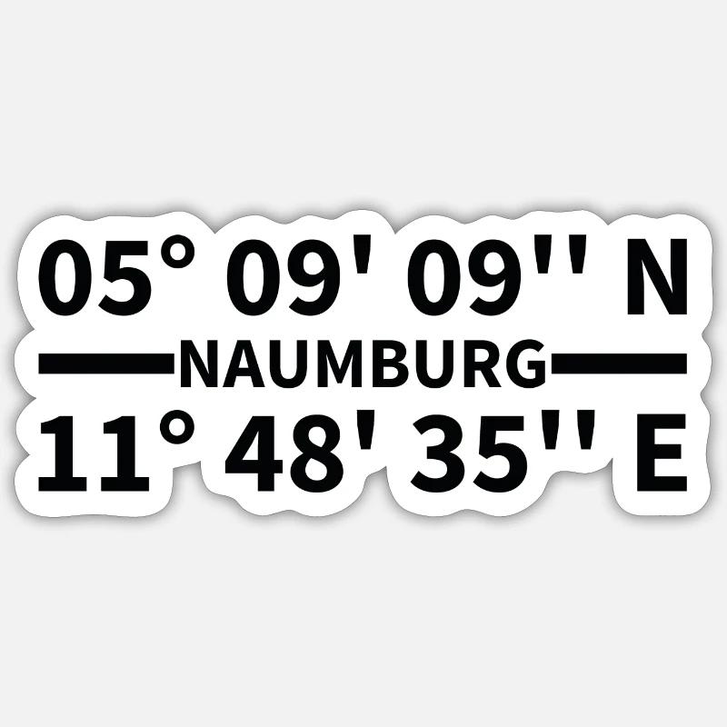 Coordonnées de Naumburg - Sticker taille S (10 x 10 cm) - blanc mat