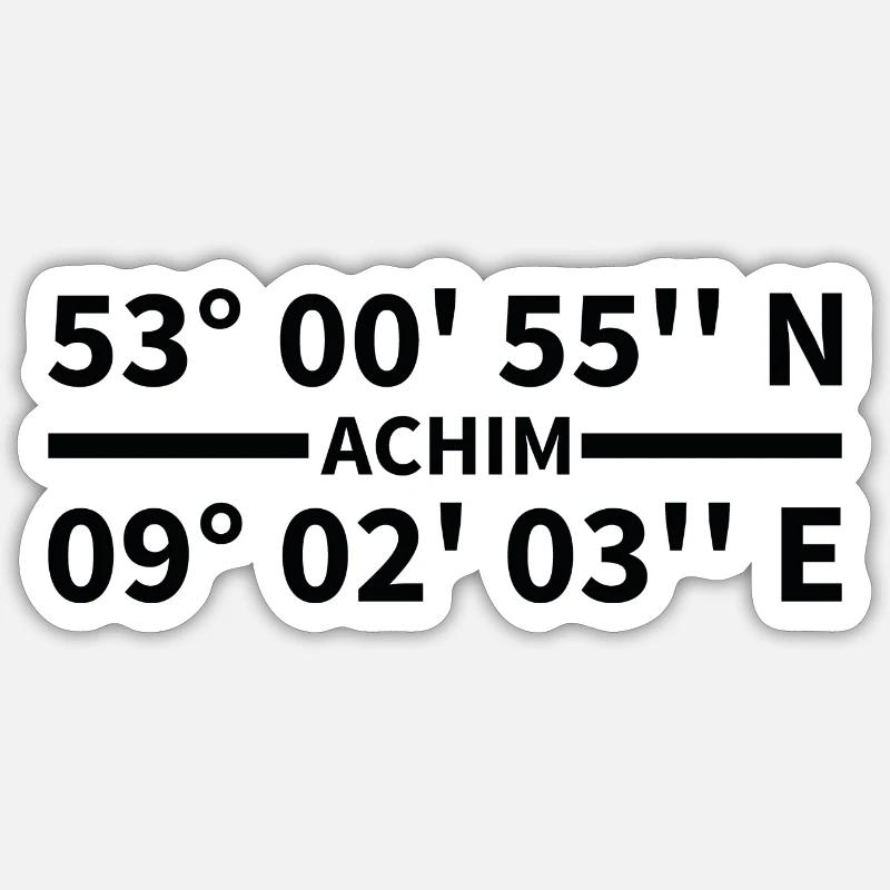 Coordonnées Achim - Sticker taille S (10 x 10 cm) - blanc mat