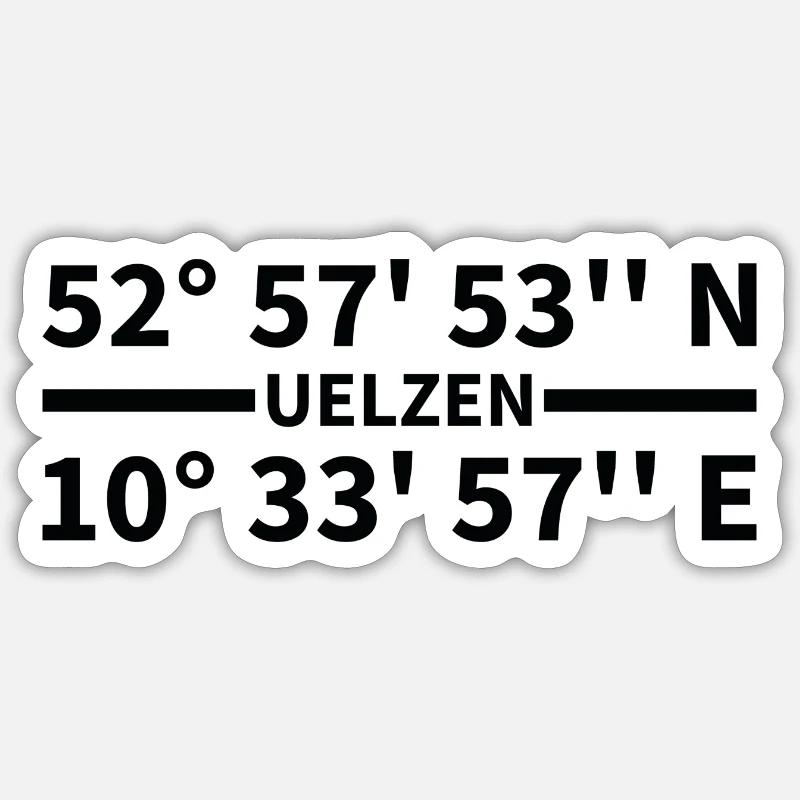Coordonnées d’Uelzen - Sticker taille S (10 x 10 cm) - blanc mat