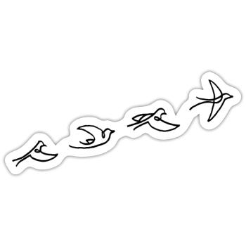 Der Flug des schwarzen Vogels - Sticker Größe S (10 x 10 cm) - Mattweiß - Vorne