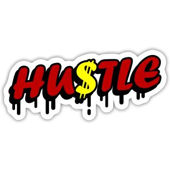 Hustle Quote - Sticker Größe S (10 x 10 cm) - Mattweiß - Vorne