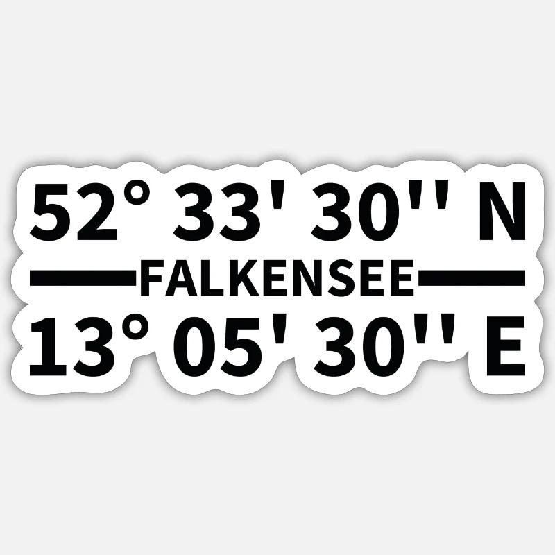 Coordonnées de Falkensee - Sticker taille S (10 x 10 cm) - blanc mat