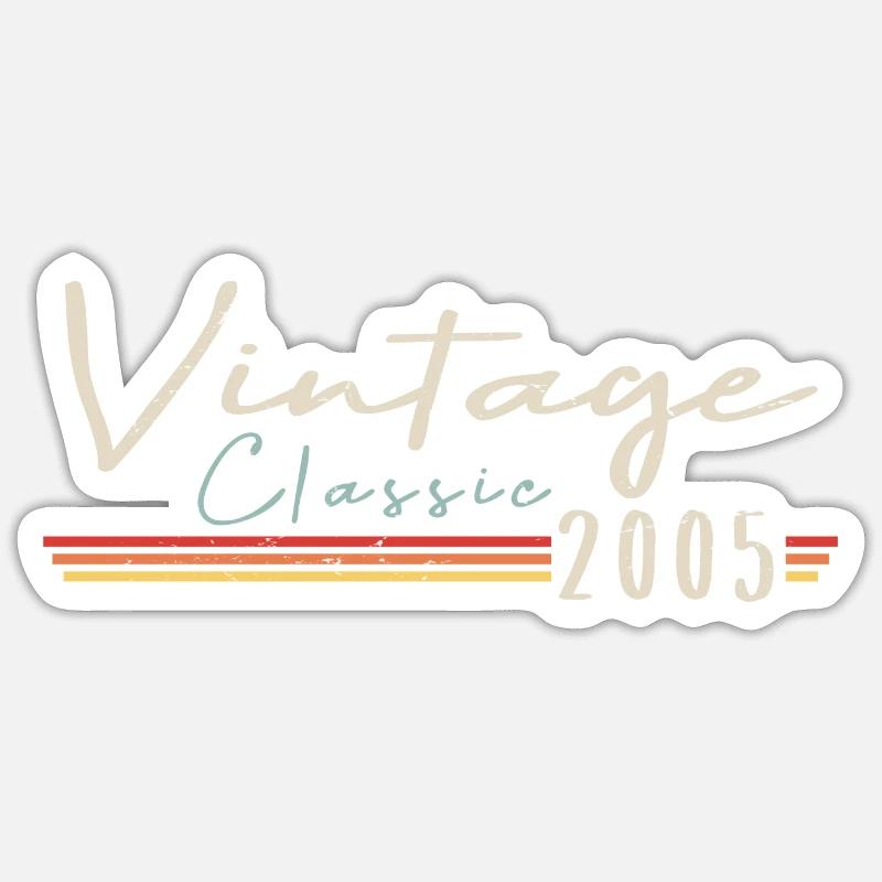 Vintage Original since 2005 Geburtstag Retro 2005 - Sticker Größe S (10 x 10 cm) - Mattweiß