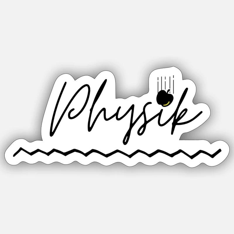 Physik fallender Apfel Sticker Größe S (10 x 10 cm)