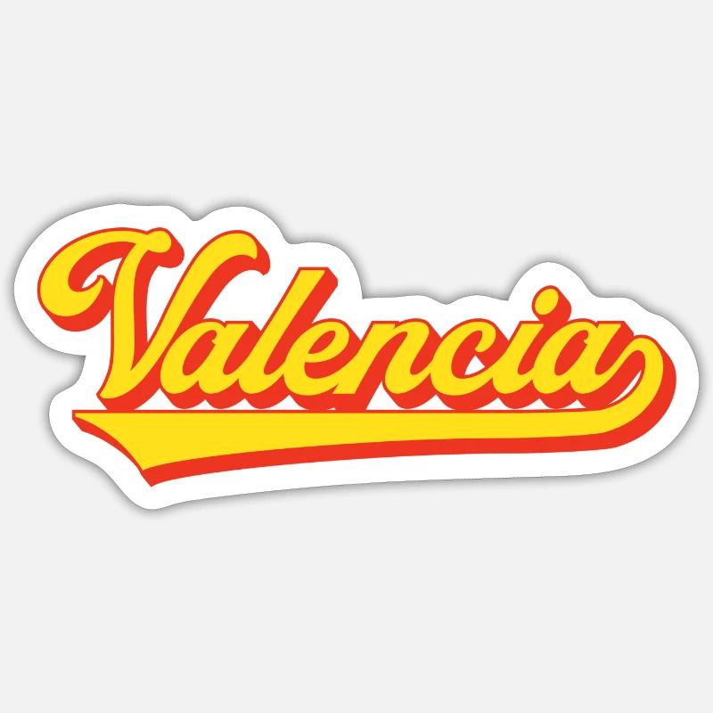 Valencia Script Logo - Sticker Größe S (10 x 10 cm) - Mattweiß