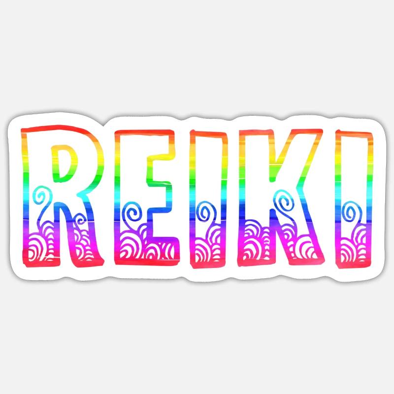 reiki rs regenbogen - Sticker Größe S (10 x 10 cm) - Mattweiß