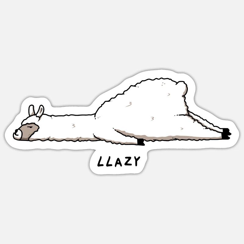 Llazy - Sticker size S (10 x 10 cm) - white matte