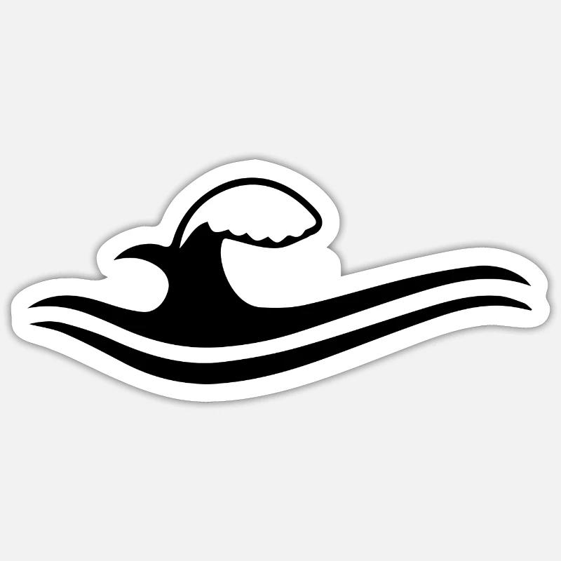 Wave - Sticker taille S (10 x 10 cm) - blanc mat
