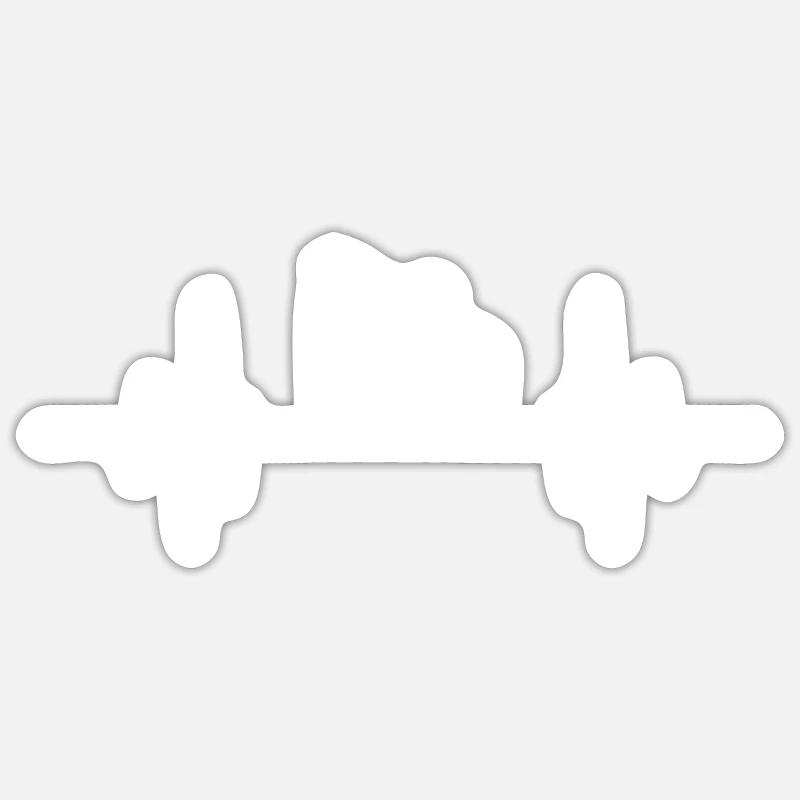 Bowling Hearbeat ECG - Sticker size S (10 x 10 cm) - white matte