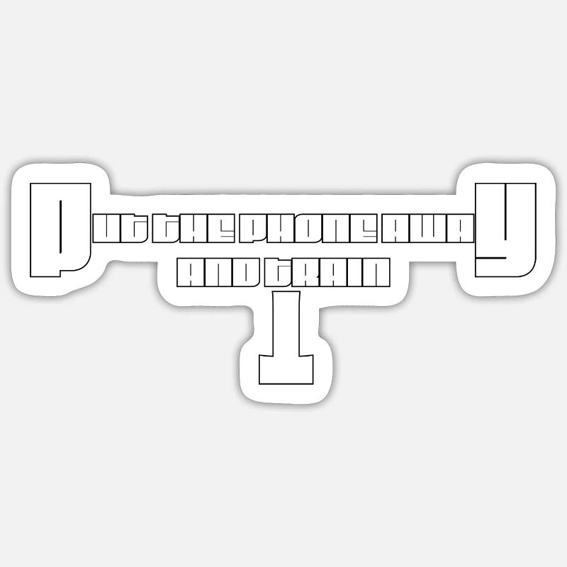 Rangez le téléphone et entraînez-vous - Sticker taille S (10 x 10 cm) - blanc mat