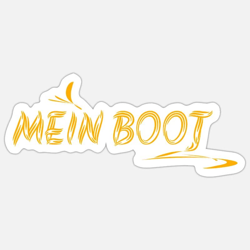 Geschenkidee Mein Boot Bootfahren Yacht - Sticker Größe S (10 x 10 cm) - Mattweiß