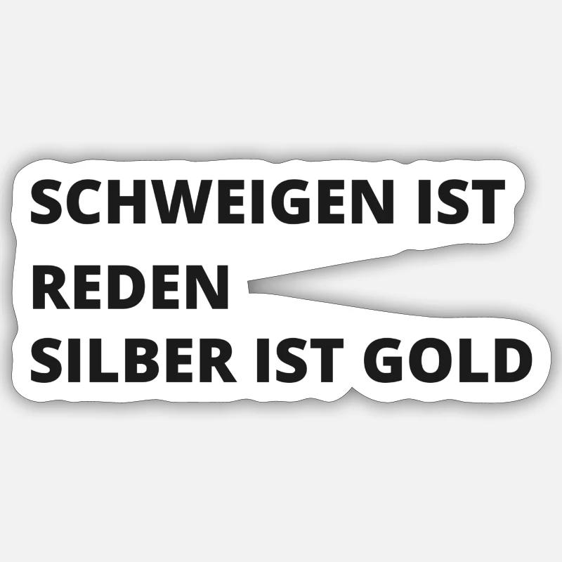 Schweigen - Sticker Größe S (10 x 10 cm) - Mattweiß